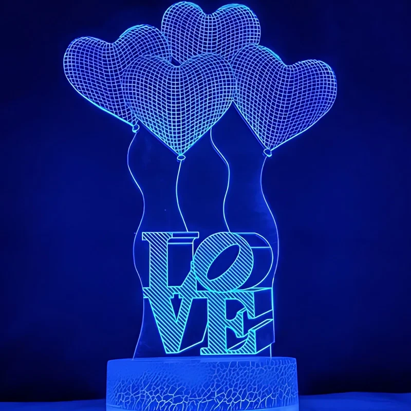 چراغ خواب سه بعدی زیما مدل Love