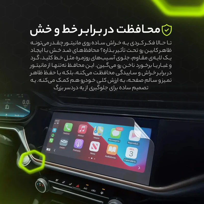 محافظ صفحه نمایش آنتی رفلکس مانیتور خودرو مولتی نانو مدل X-S1B مناسب برای لاماری ایما