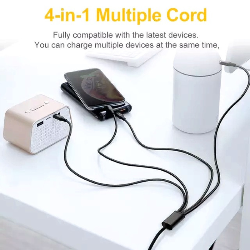 كابل تبدیل USB به  لايتنينگ micro USBUSB-C سمگپرس مدل توربو شارژ طول 1 متر