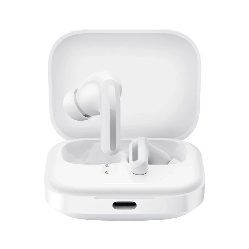 هدفون بلوتوثی شیائومی مدل Redmi Buds 5 با نویز کنسلینگ فعال (ANC)، درگاه شارژ USB Type-C، دارای نشانگر روی محفظه شارژ