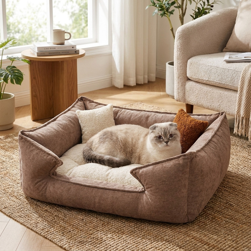 جای خواب سگ و گربه مدل لوکس دو رو تدی و شنل آشیان