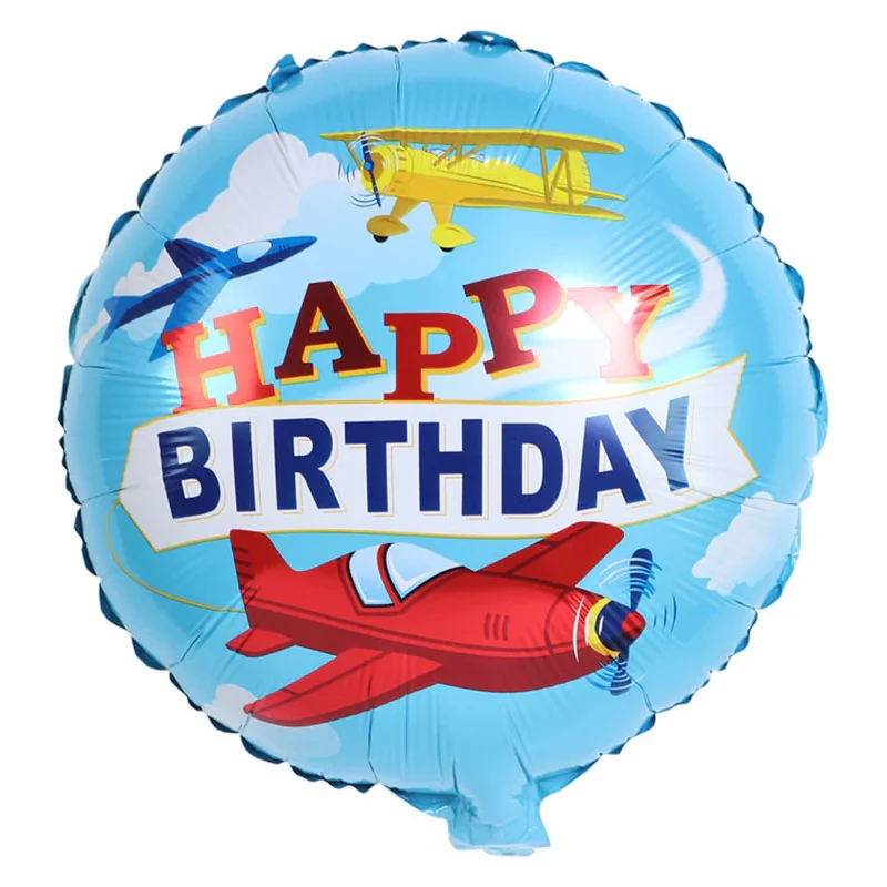 بادکنک فویلی لاکی بالونز طرح هواپیما مدل Happy Birthday کد 1080