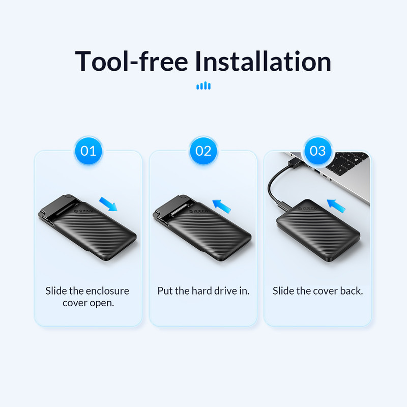 قاب هارد اکسترنال 2.5 اینچی اوریکو مدل 2521U3-V1