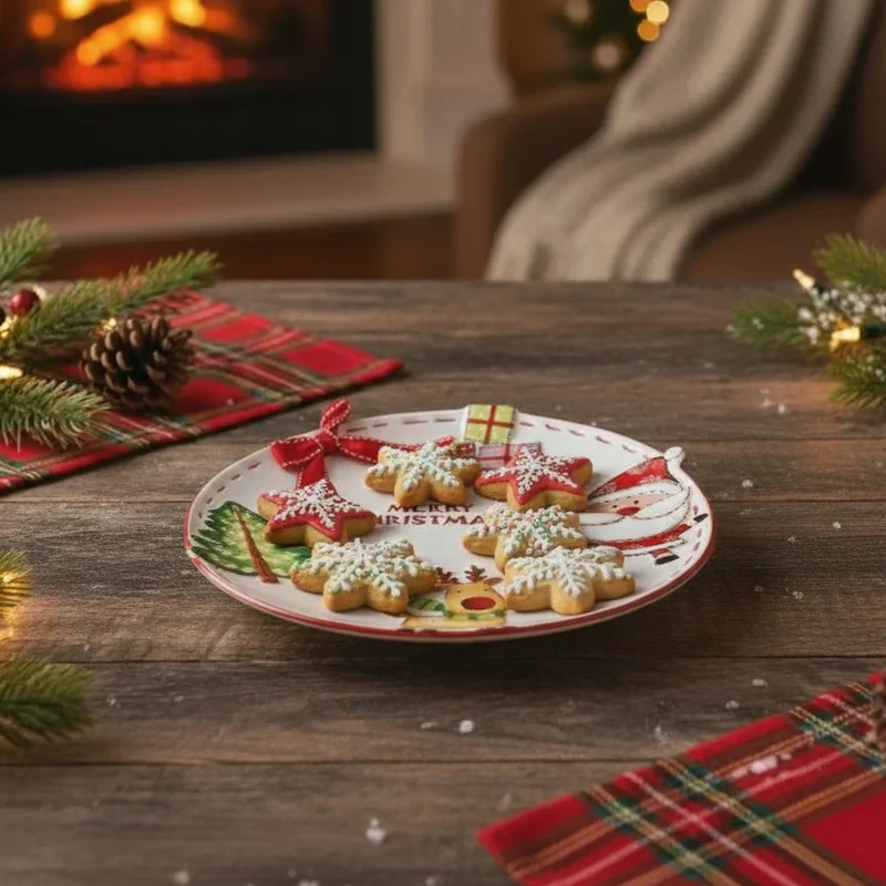 بشقاب سرو طرح کریسمس مدل Santa کد 200