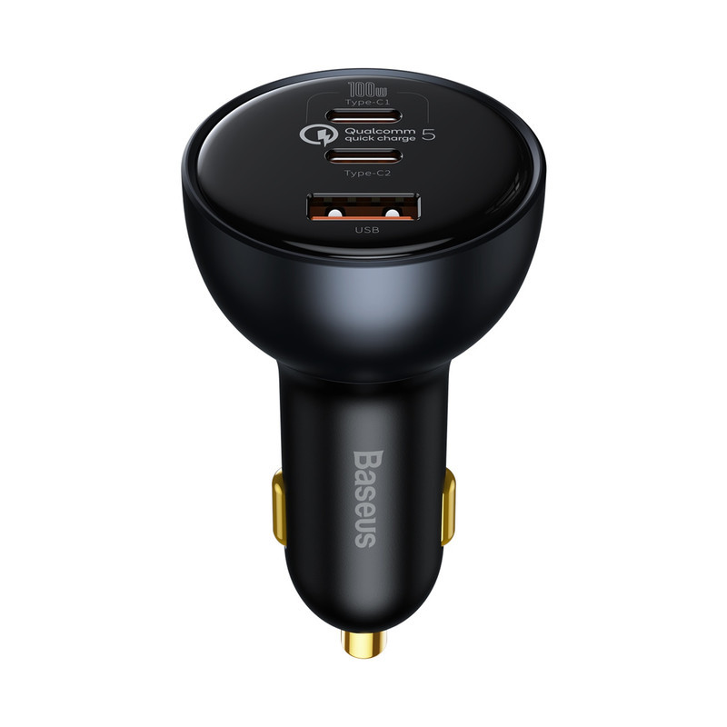 شارژر فندکی باسئوس مدل Multi-port Fast Charge 160W به همراه کابل تبدیل Usb-c