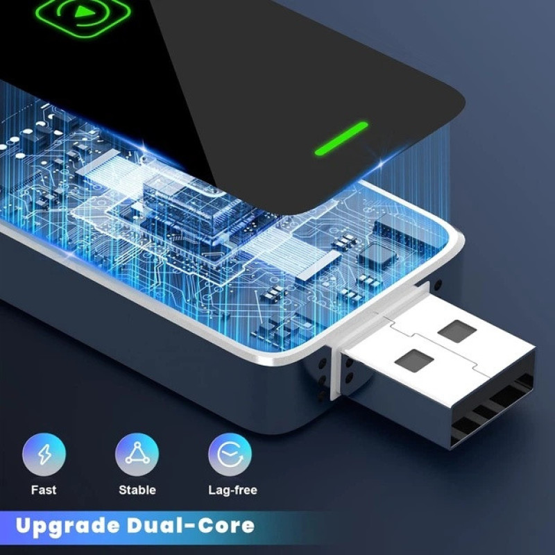 کارپلی و اندروید اتو مدل Wireless P7794 CarplayAndroid Auto به همراه مبدل USB به USB-C