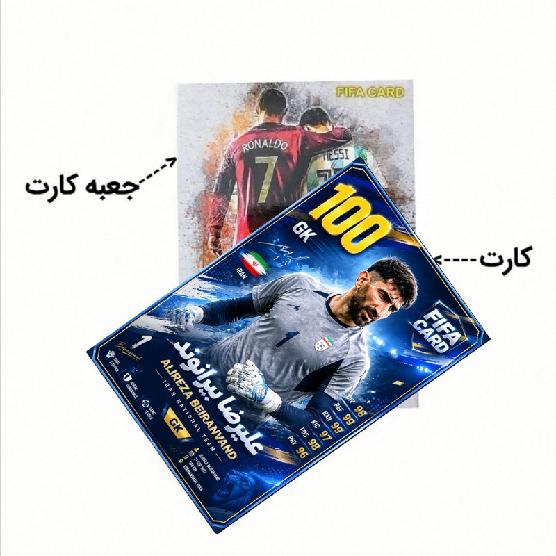 اسباب بازی زینتی فیفا کارت مدل علیرضا بیرانوند کد 36 مجموعه سه عددی