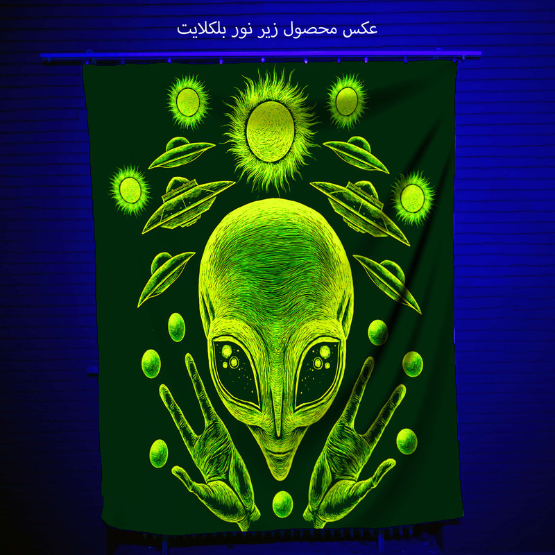 پوستر پارچه ای مدل بکدراپ بلک لایت کد 1585