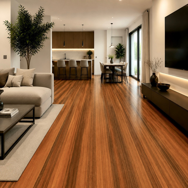 کفپوش مدل تایل PVC Golden Walnut 011