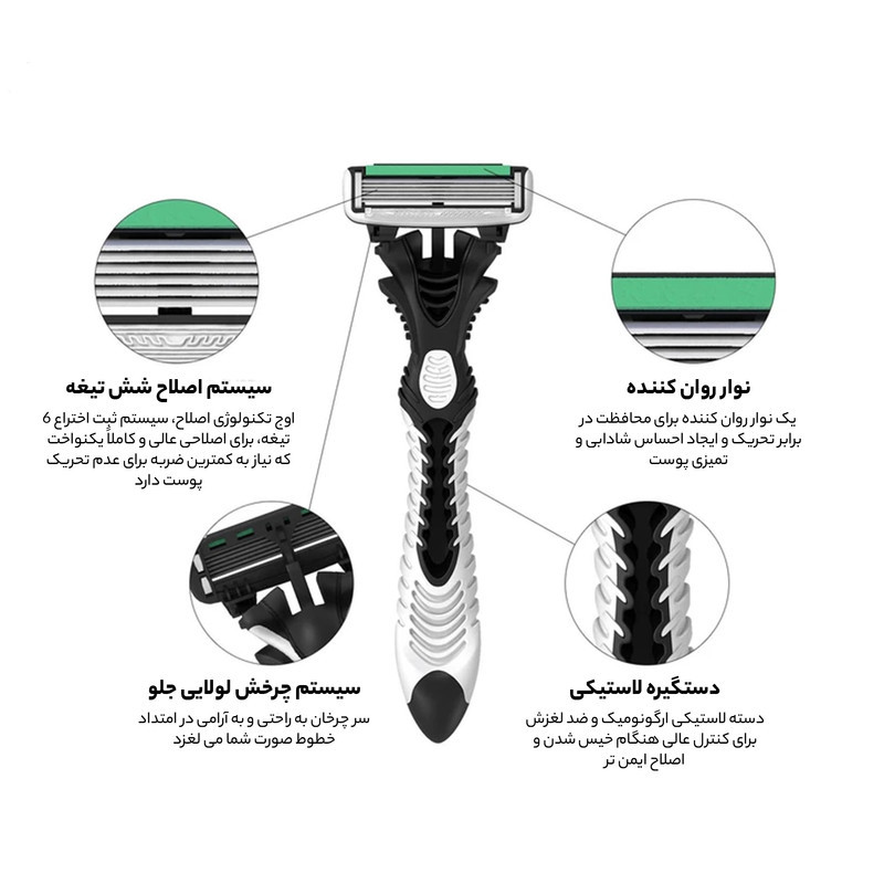 خودتراش مردانه دورکو مدل Pace 6 تحت لیسانس بسته سه عددی