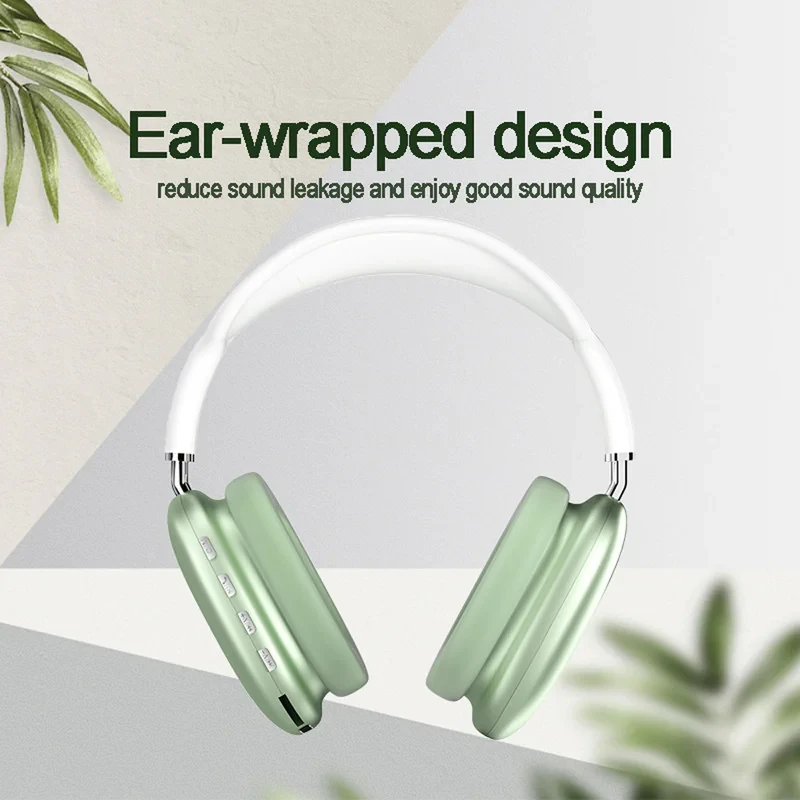 هدفون بلوتوثی مدل Airpods Max P9 بدون نویز کنسلینگ، درگاه شارژ USB Type-C، دارای میکروفون با کیفیت 105 دسی‌بل، مقاوم در برابر رطوبت و عرق