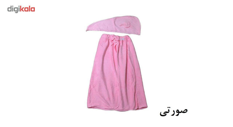 حوله استخری مدل دکلته سایز متوسط به همراه کلاه حوله ای