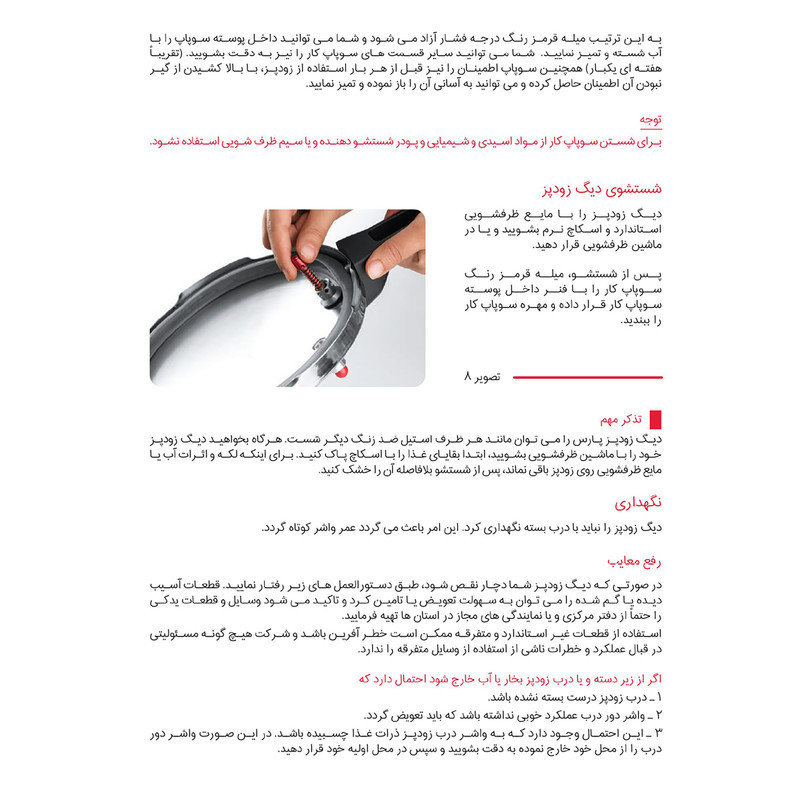 زودپز پارس استیل مدل کف سه لایه گنجایش 4.5 ليتر
