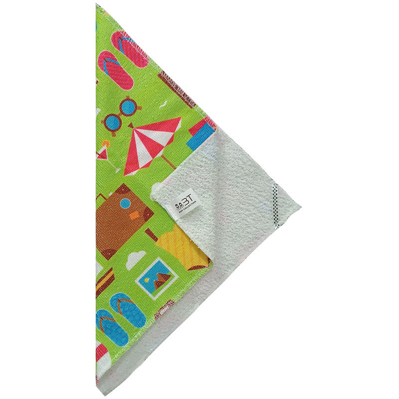 دستمال نظافت آشپزخانه بی تی مدل میکروفایبر طرح ساحلی کد 30x30W261 بسته 3 عددی