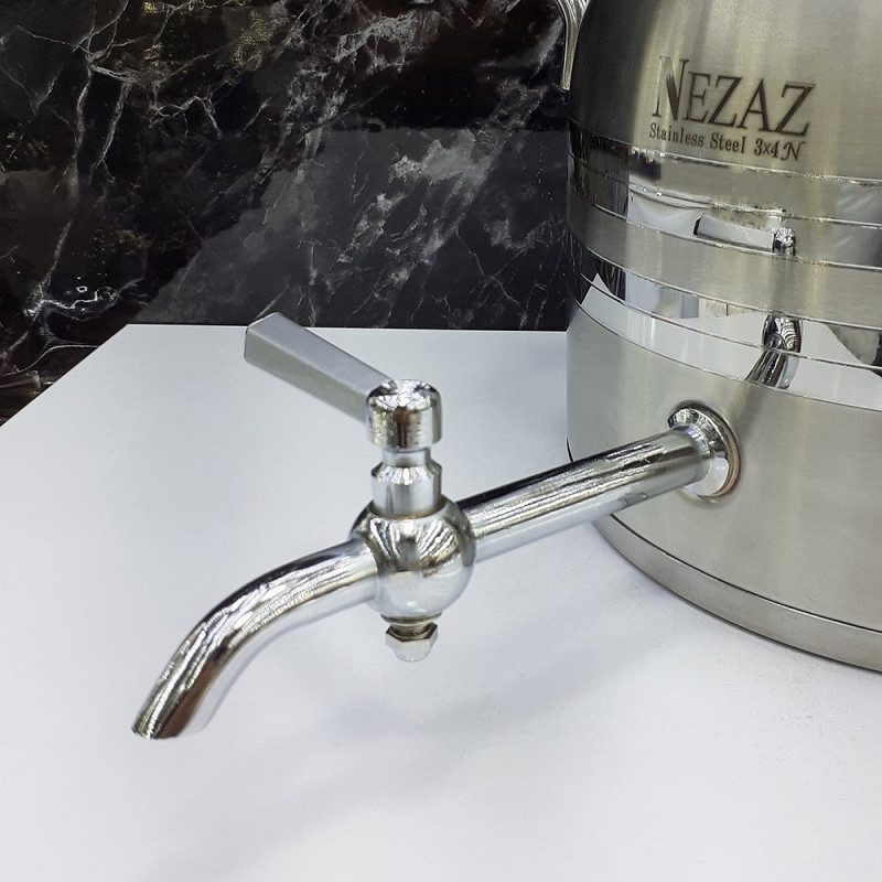 ست کتری و قوری نزاز مدل استیل طرح ترک