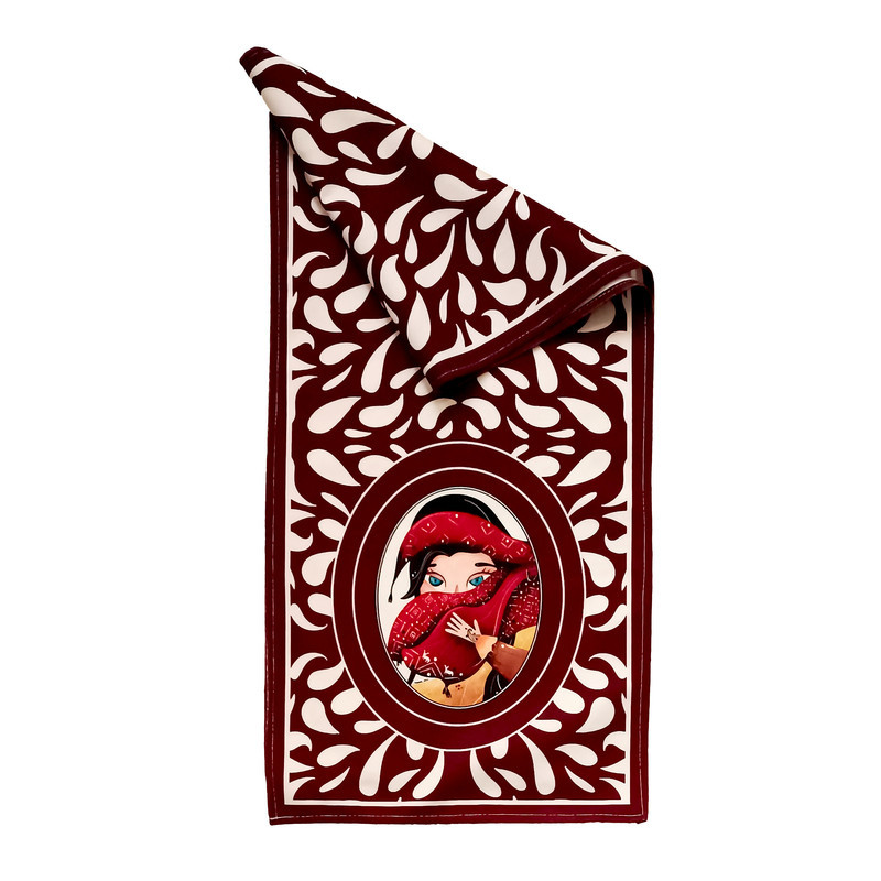 کاور کوسن نقش افرا مدل کولی سایز 30x30 مجموعه سه عددی به همراه رانر رومیزی