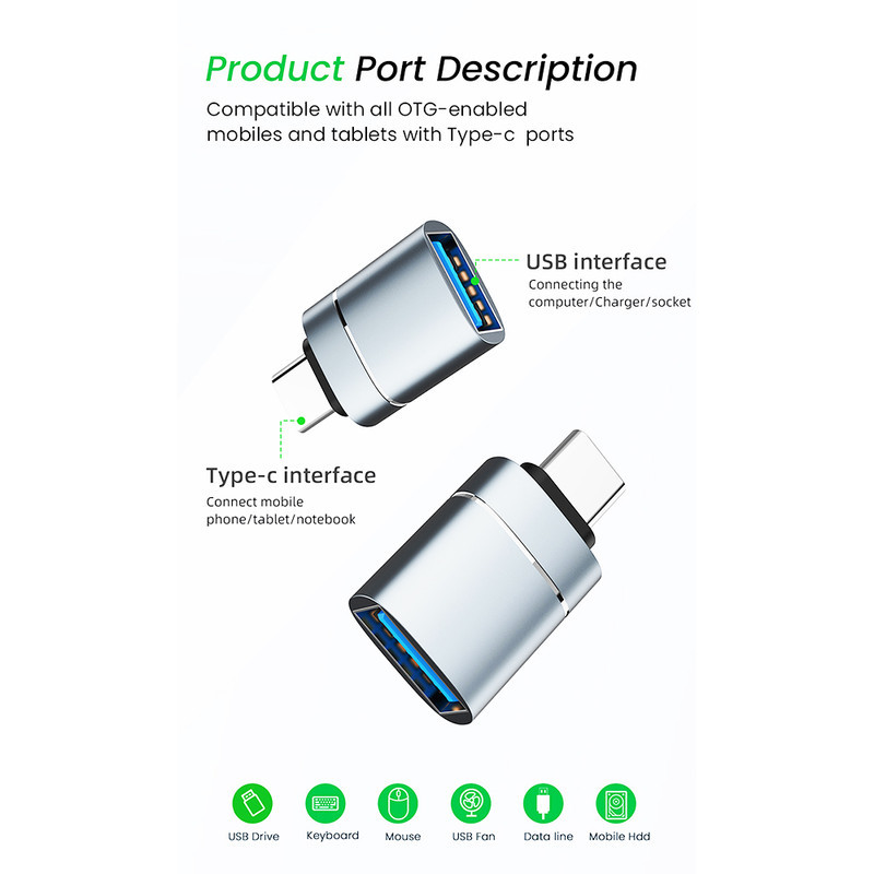 مبدل USB OTG به USB-C مدل PM304