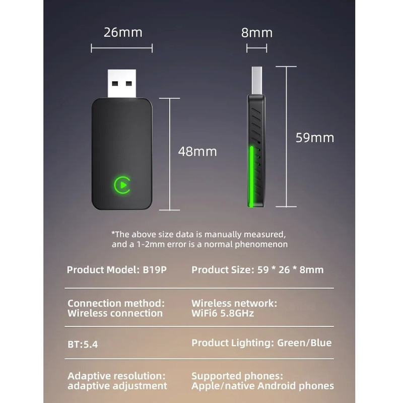 کارپلی و اندروید اتو مدل CPAA M10 2in1 CarplayAndroid Auto به همراه مبدل USB به USB-C