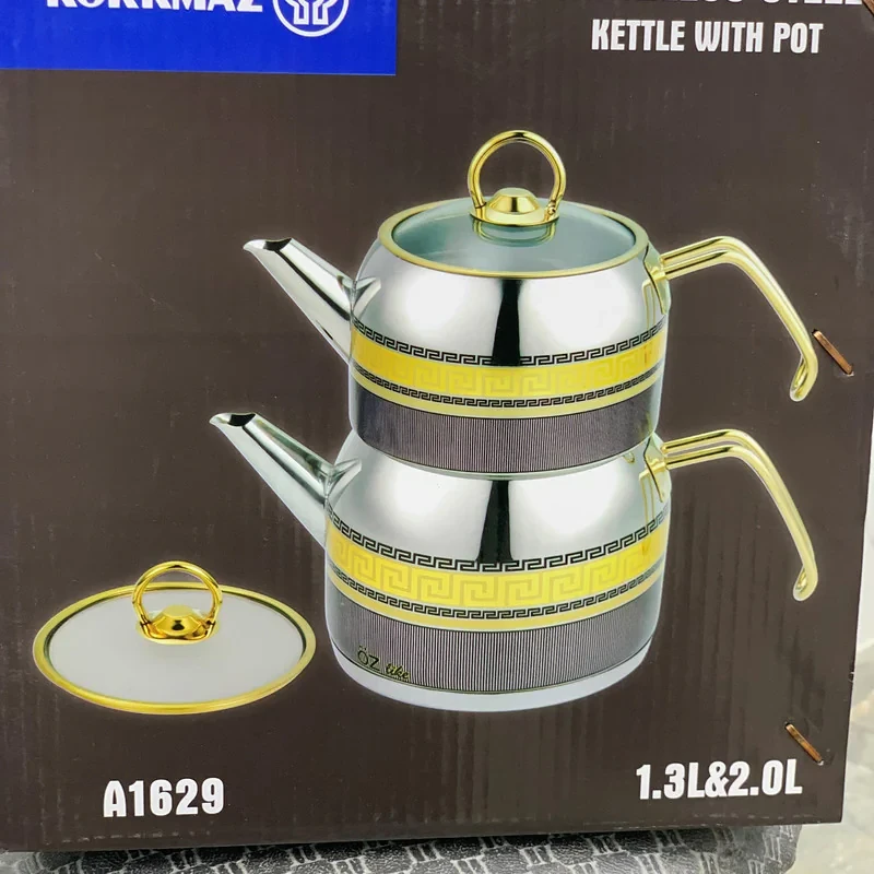 ست کتری و قوری کرکماز مدل A1629 گنجایش کتری 2 لیتر گنجایش قوری 1.3 لیتر