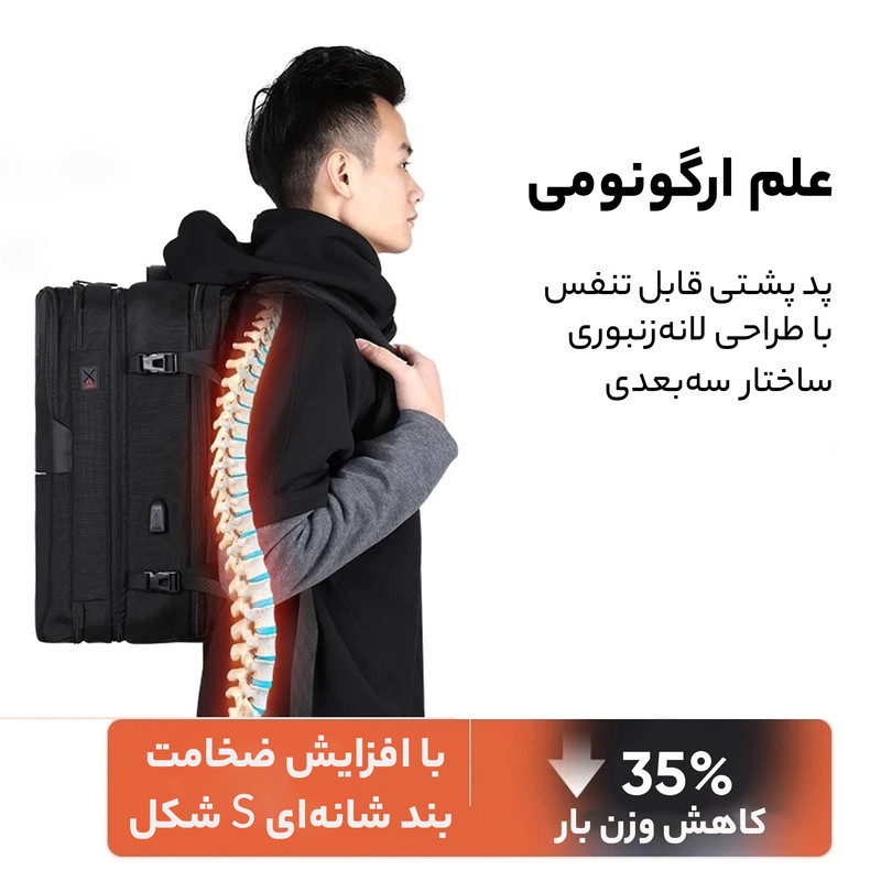 کوله پشتی لپ تاپ آرتیک هانتر مدل B00382 مناسب برای لپ تاپ 16 تا 17 اینچی