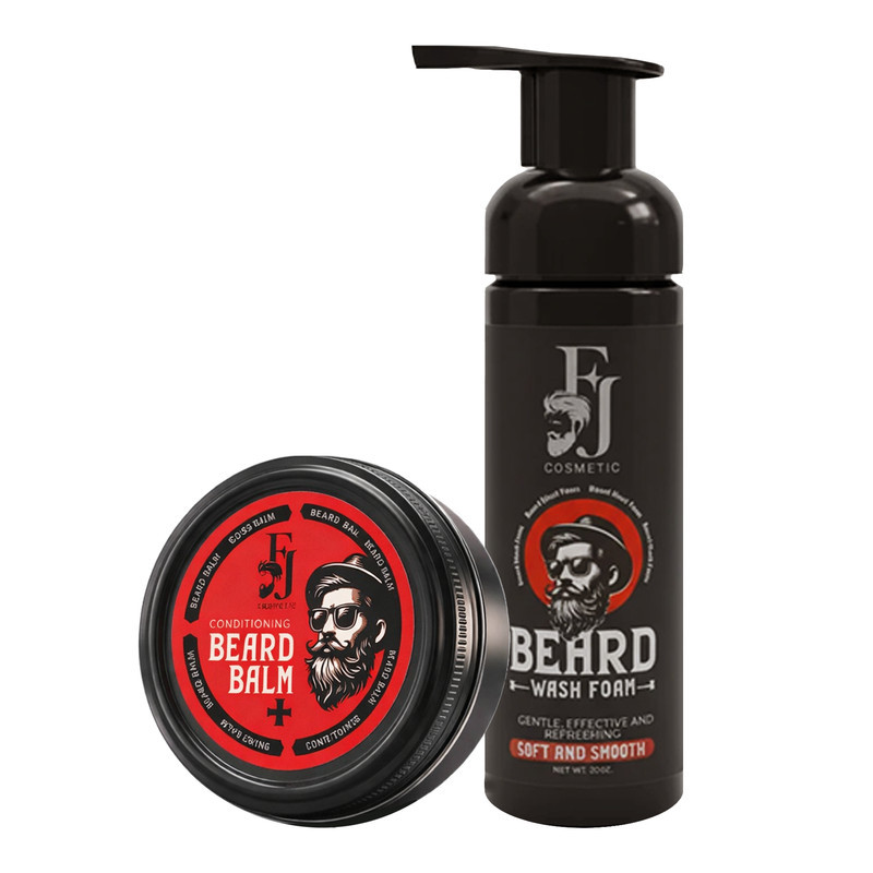 شامپو شست و شوی ریش و سبیل افجه مدل BEARD-WfA مناسب برای انواع مو حجم 150 میلی لیترهمراه با کرم نرم کننده ریش و سبیل افجه مدل Balm01 مناسب برای انواع مو با حجم 50 میلی‌لیتر