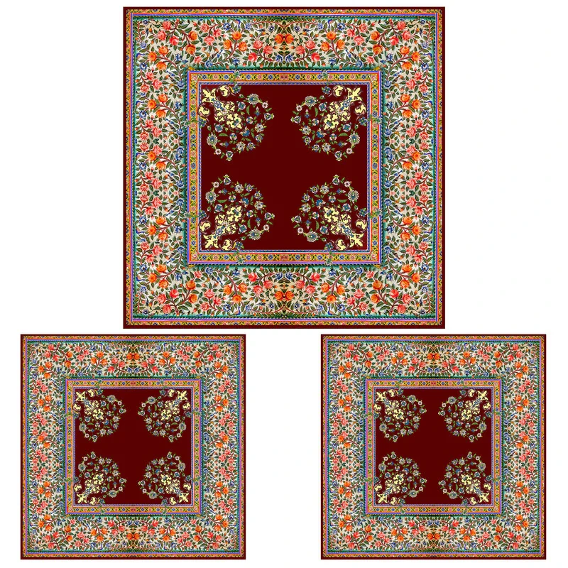 ست رومیزی سه تکه طرح گل ریز کد 9987.3
