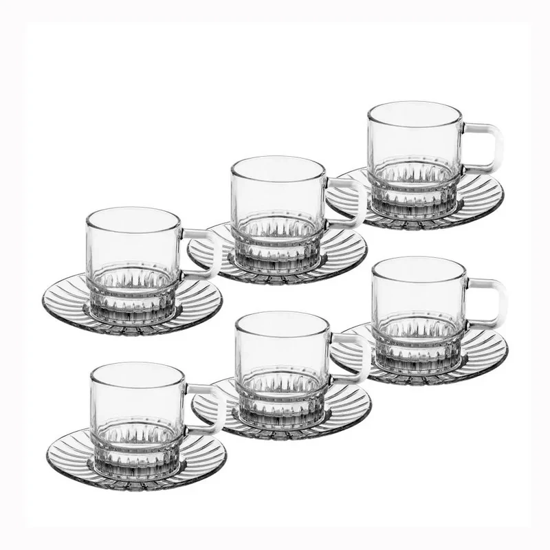 ست فنجان و نعلبکی 12 پارچه مناسب برای 6 نفر دلی مدل Tea and coffee