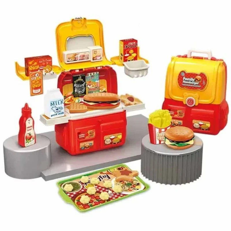 ست اسباب بازی آشپزخانه ناب سل مدل  کوله پشتی فست فود 37 تکه 37PCS FAMILY HAMBURGER CHILDREN HOUSE