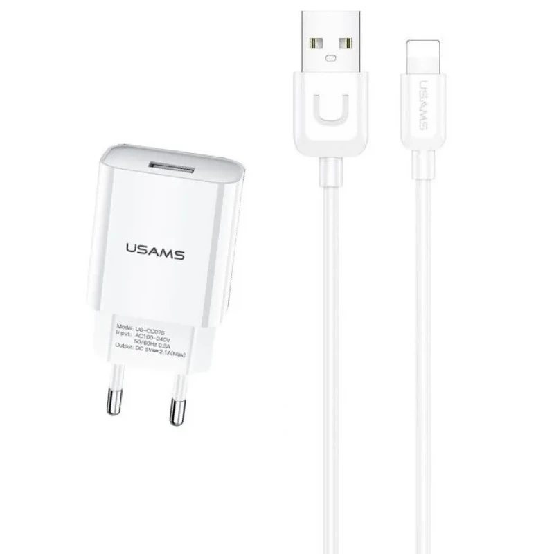 شارژر دیواری یوسمز مدل T21 به همراه کابل تبدیل microUSB