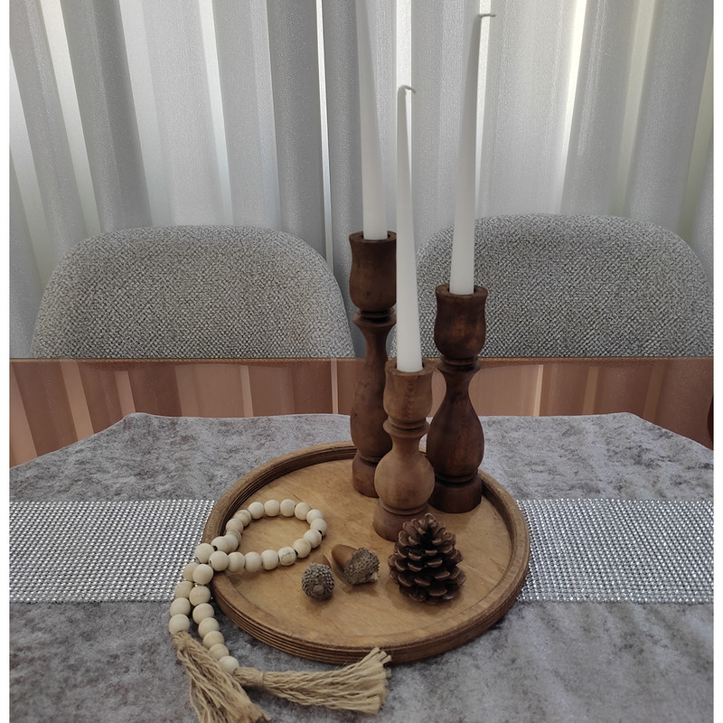 شمعدان مدل چوبی مجموعه سه عددی