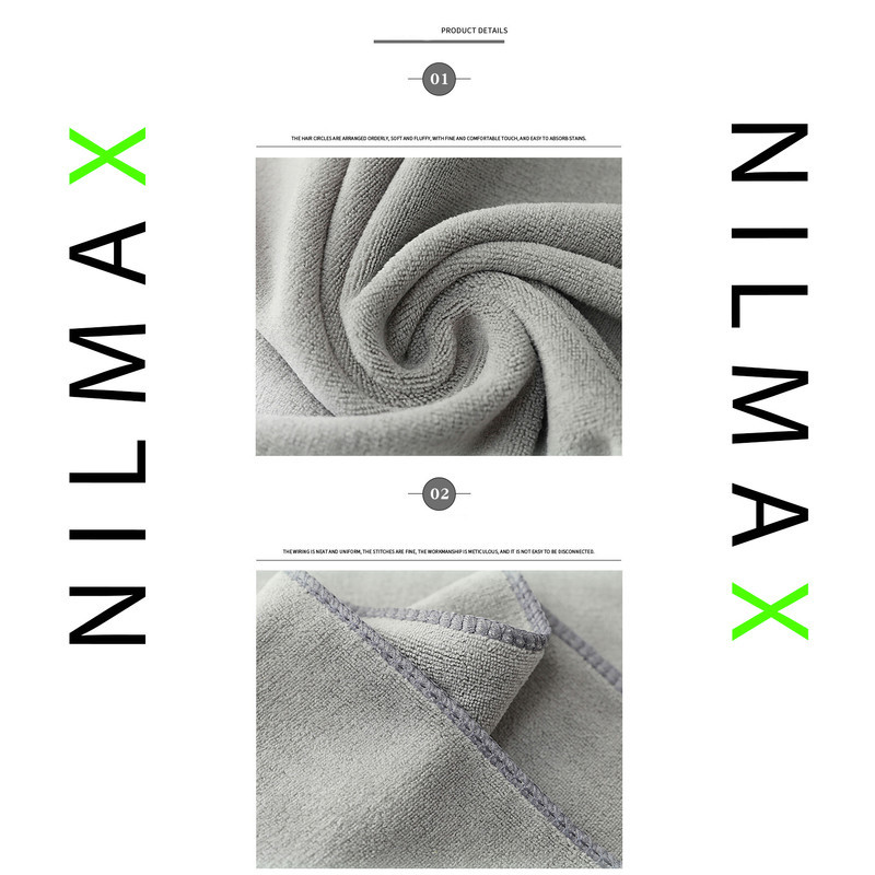 دستمال نظافت خانه و آشپزخانه میکروفایبر، حوله‌ای نیلمکس مدل  NILMAX H005  بسته 3 عددی