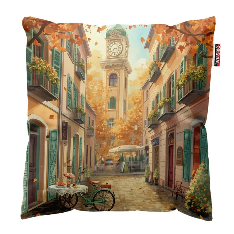 کوسن پاد آفرین مدل برج ساعت کد 445 سایز 30*30 سانتی متر