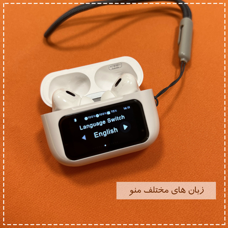 هدفون بلوتوثی مدل PJD Pro2nd V5.4 Light دارای نویز کنسلینگ فعال (ANC)، درگاه شارژ USB Type-C، شارژ بی سیم، پشتیبانی از فرمان لمسی، نمایشگر روی صفحه محفظه شارژ، نشانگر LED