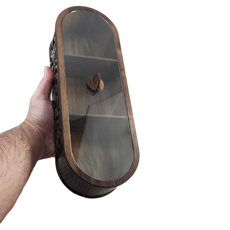 جعبه پذیرایی تکچین کالا مدل LZ-2 با بدنه MDF و در پلکسی