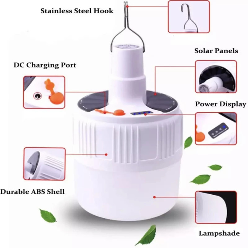 چراغ اضطراری مدل شارژی ریموت دار کد Led-Bulb-2500 مجموعه 2 عددی
