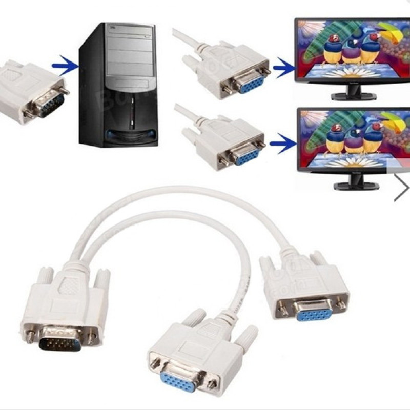 کابل  1 به 2 VGA  دی نت مدل D-NET 1M-2F طول 0.2 متر