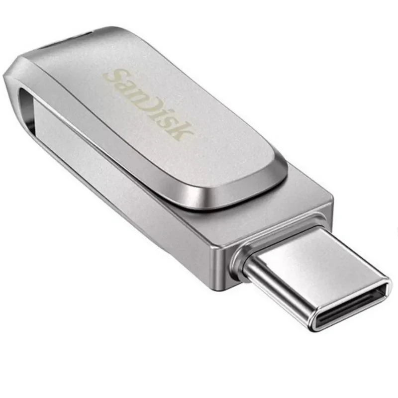 فلش مموری 256 گیگابایت سن دیسک مدل Ultra luxe با طراحی تاشو و OTG، مقاوم در برابر ضربه، سازگار با اندروید، ویندوز و مک
