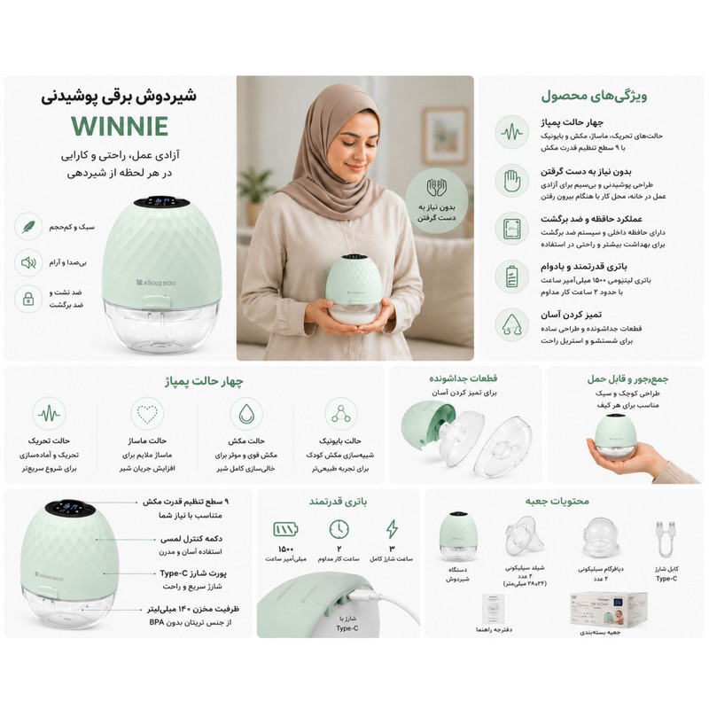 شیردوش برقی کیکابو مدل Winnie