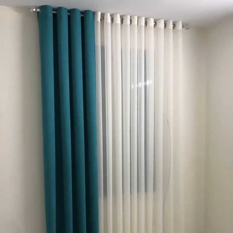 پرده مدل پانچ حریر ساده الگانت سایز 140x280 سانتی متر