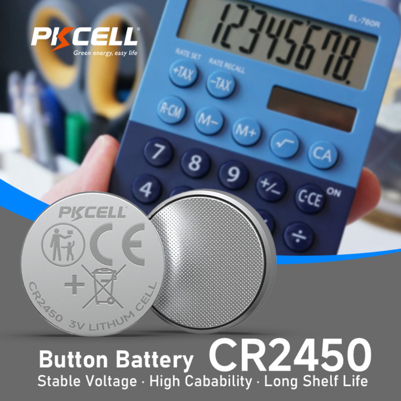 باتری سکه ای پی‌کی سل مدل CR2450 ولتاژ 3V مجموعه 2 عددی