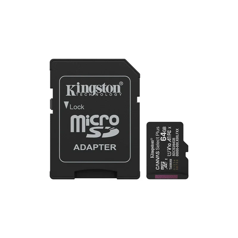 کارت حافظه microSDXC کینگستون مدل CANVAS کلاس 10 استاندارد UHS-I U1 سرعت 100MBps ظرفیت 64 گیگابایت به همراه تبدیل SD