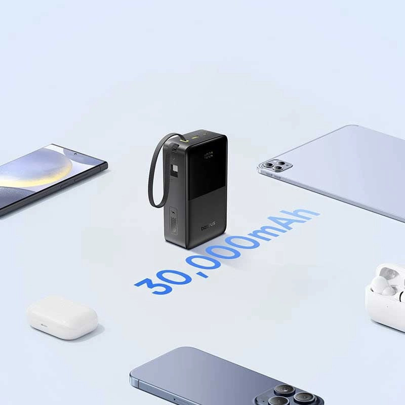 پاوربانک 22 وات بیسوس مدل EnerFill FC51 Bipow 2 Pro ظرفیت 30000 میلی‌آمپرساعت به همراه کابل متصل USB-C