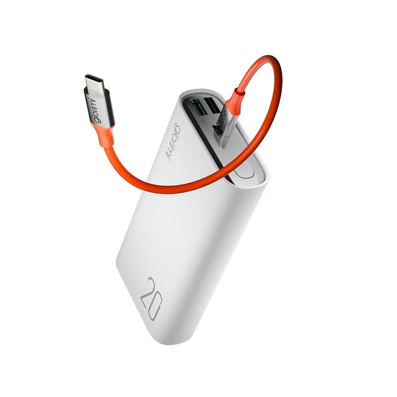 پاوربانک 22.5 وات گلوریمی مدل LIGHTCORE ظرفیت 20000 میلی‌آمپرساعت به همراه کابل USB-C