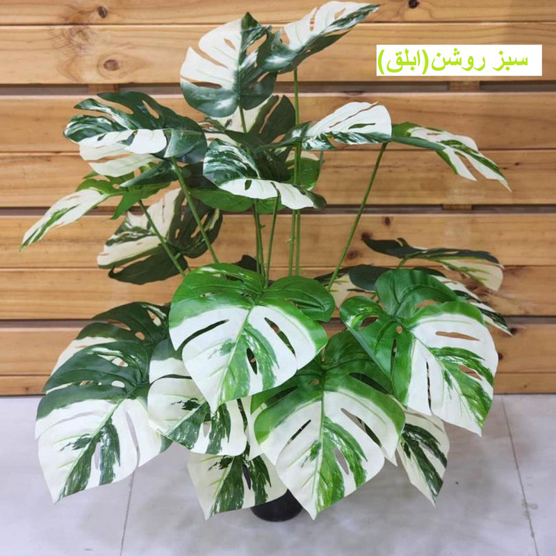 درختچه مصنوعی انجیری مدل PAL-24 BARG با 24 برگ لمسی ضخیم، ارتفاع 70 سانتی‌متر، جنس چرم مصنوعی، فاقد گلدان، ابعاد 50x50x70 سانتی‌متر، وزن 300 گرم
