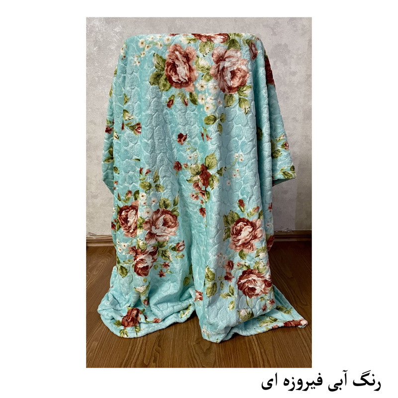 پتو 1 نفر هنرمند مدل گل ابریشمی  سایز 220x160 سانتی‌متر