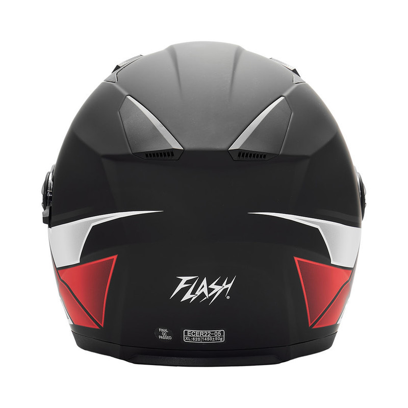کلاه کاسکت بدون فک فلش مدل 868 matt black-red-white