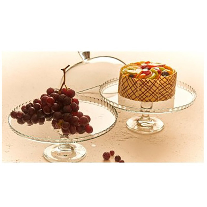 ظرف کیک‌خوری پایه‌دار پاشاباغچه با در شیشه‌ای مدل 95200، جنس کریستال، ابعاد 26×32×32 سانتی‌متر، وزن 3233 گرم، مناسب استفاده در یخچال و مایکروویو و شستشو با ماشین ظرفشویی