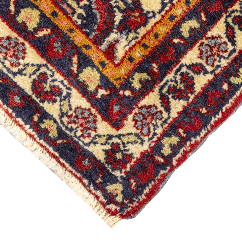 فرش دستبافت 0,35 متری مدل همدان کد 45P7013 زمینه لاکی