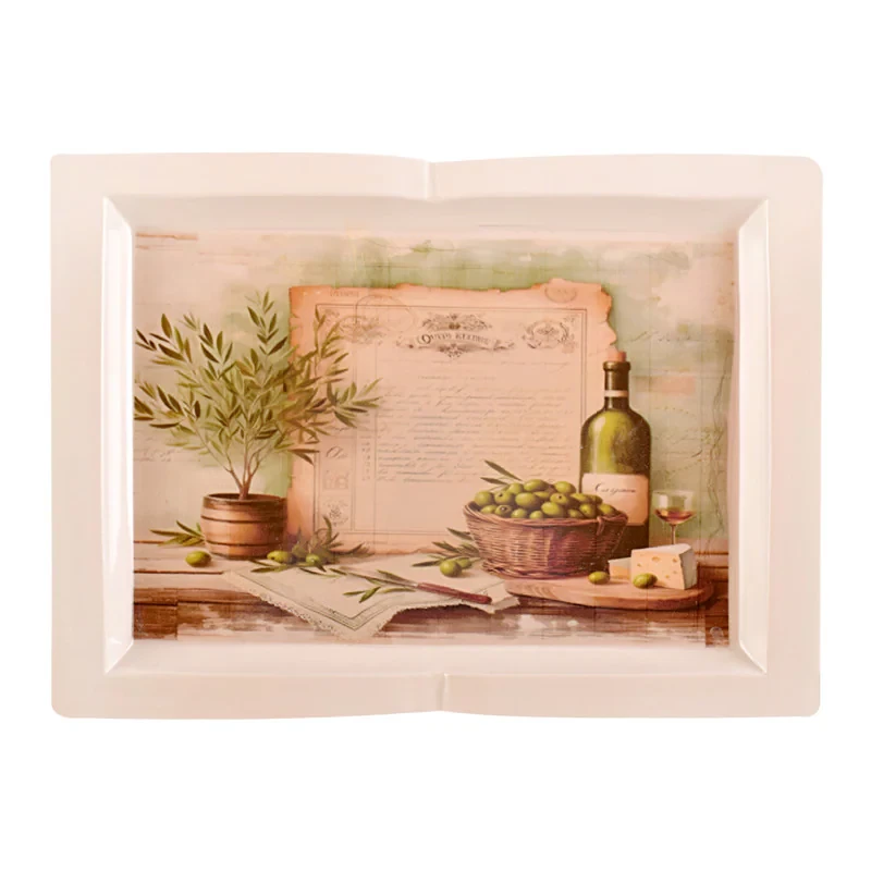 سینی مدل الگانت زیتون سایز 22×31 سانتی متر