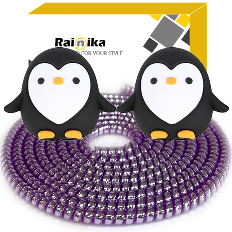 محافظ کابل شارژ و هندزفری رینیکا مدل Penguin Bla KK 03 مجموعه 3 عددی